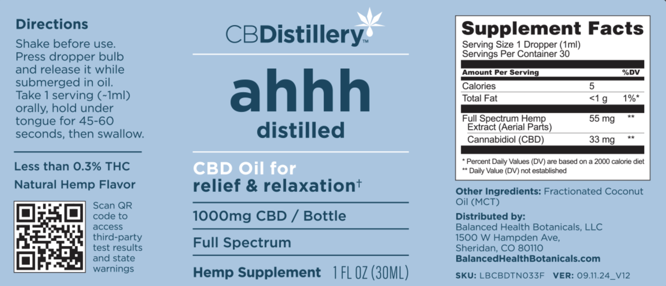 1000mg CBD Relief & Relaxation Tincture